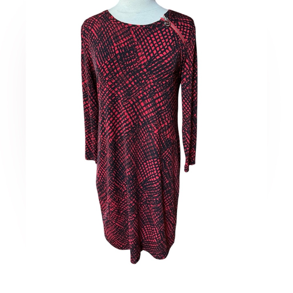 NWOT Michael Kors Red & Black Stretchy 3/4 Sleeve Career/Cocktail Dress
